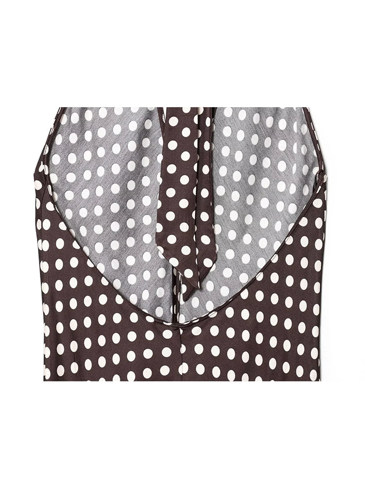 Polka Dot Halter Midi Dress