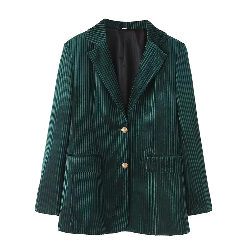 Emerald Velvet Blazer