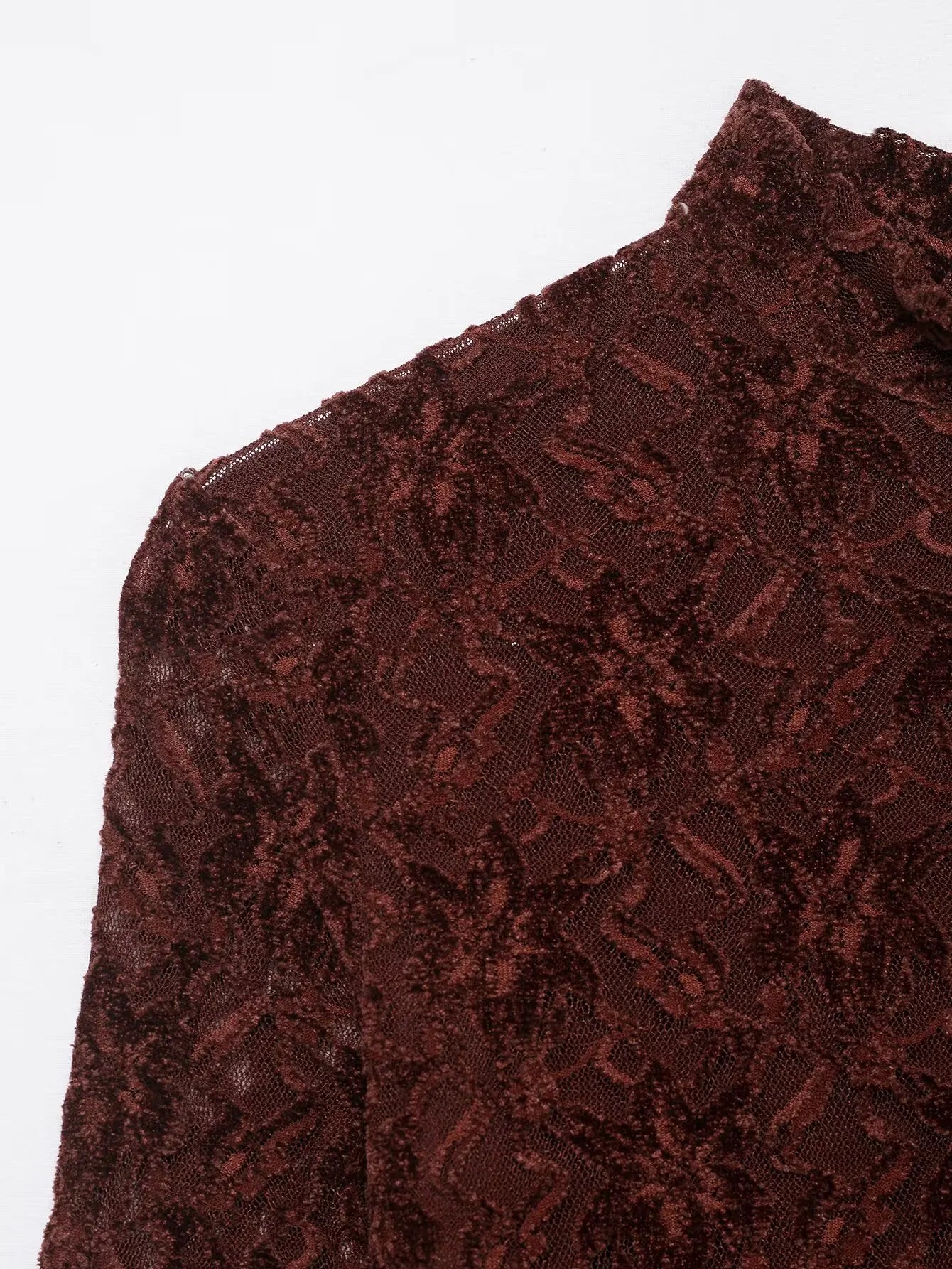 Lace Mock Neck Mini Dress