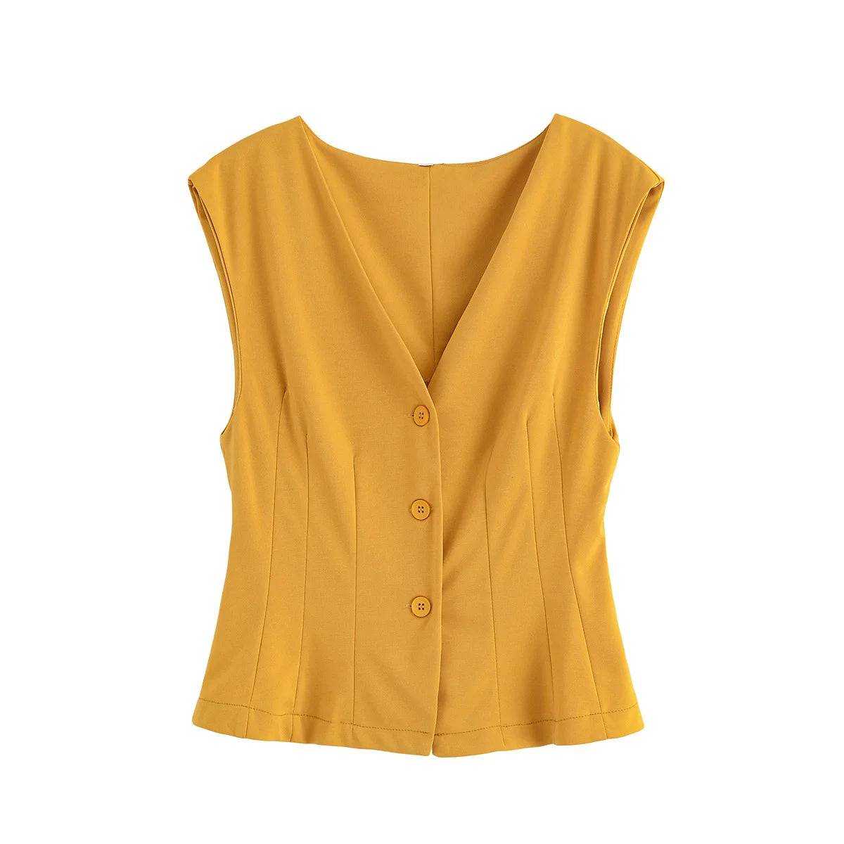 Button-Front V-Neck Vest