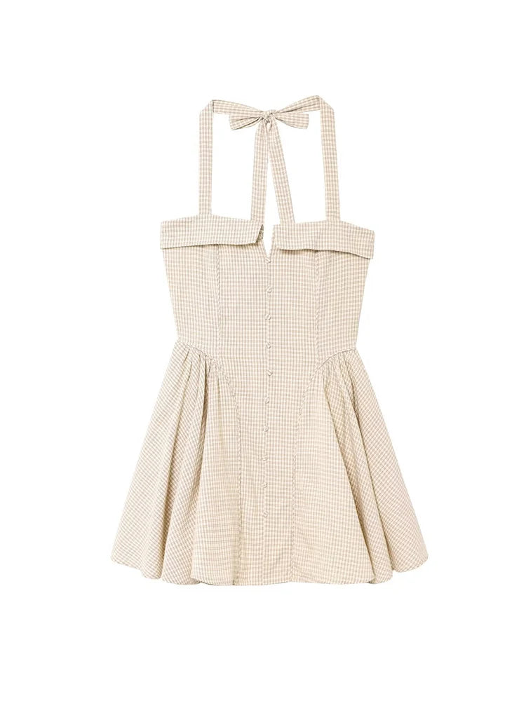 Gingham Halter Mini Dress