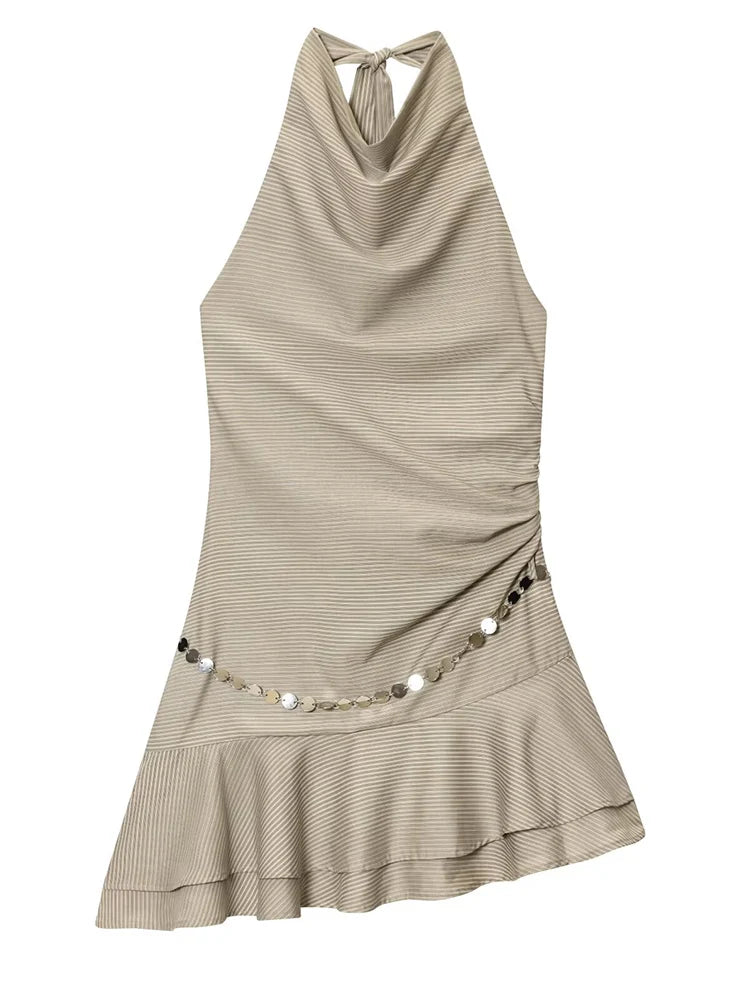 Striped Halter Mini Dress