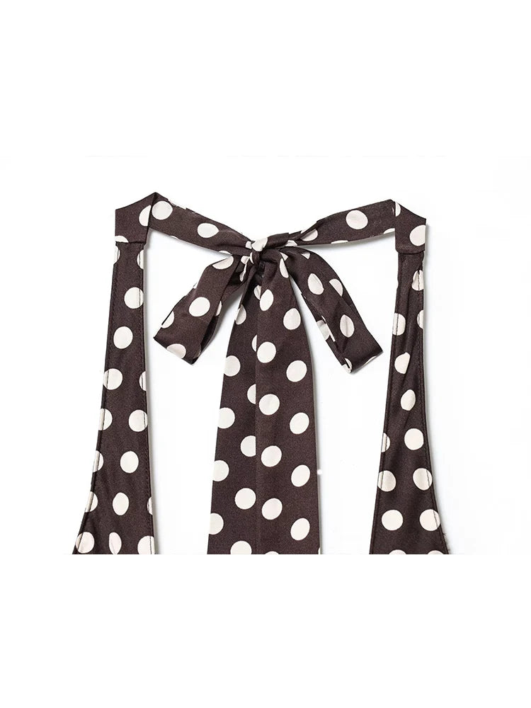 Polka Dot Halter Midi Dress