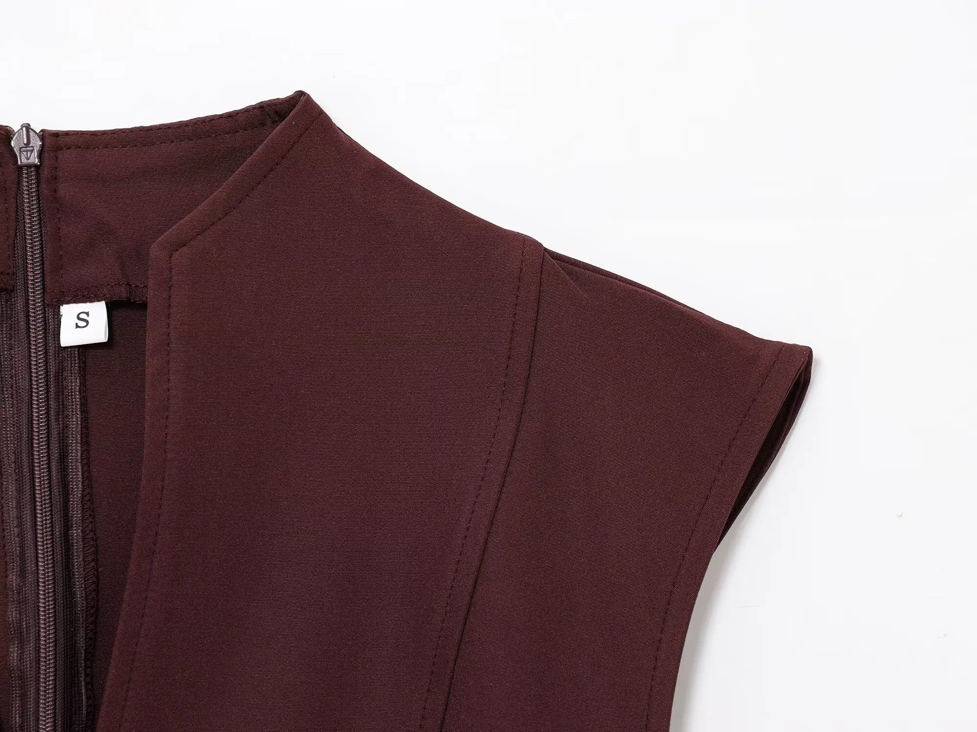 V-Neck Pleated Mini Dress