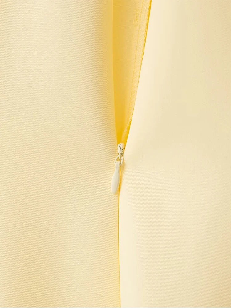 Butter Yellow Collared Midi Dress