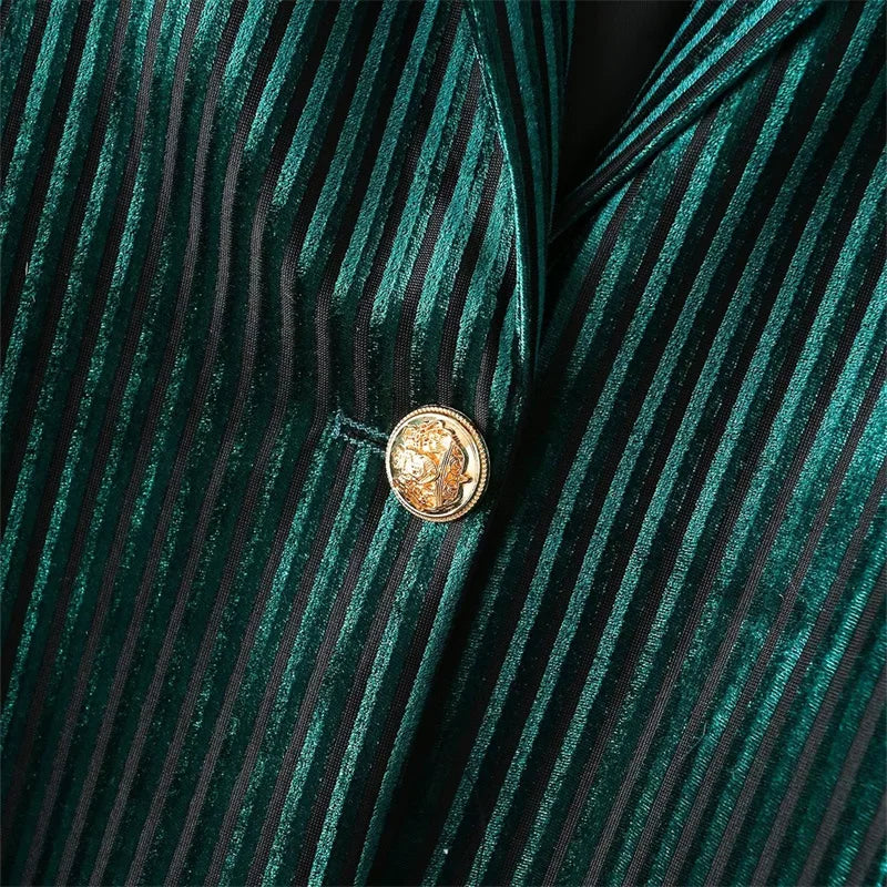 Emerald Velvet Blazer