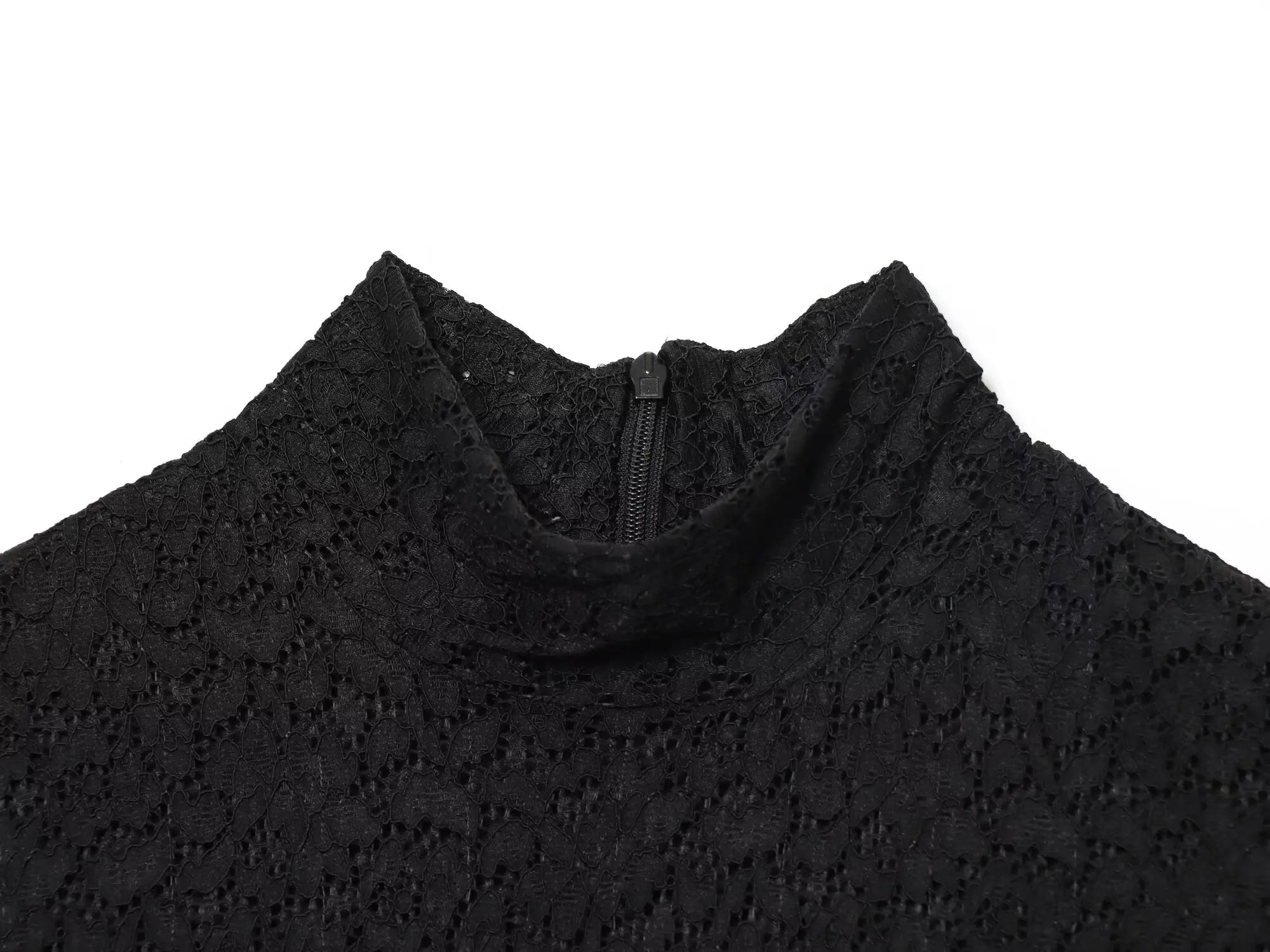 Lace & Satin Ruffle Mini Dress