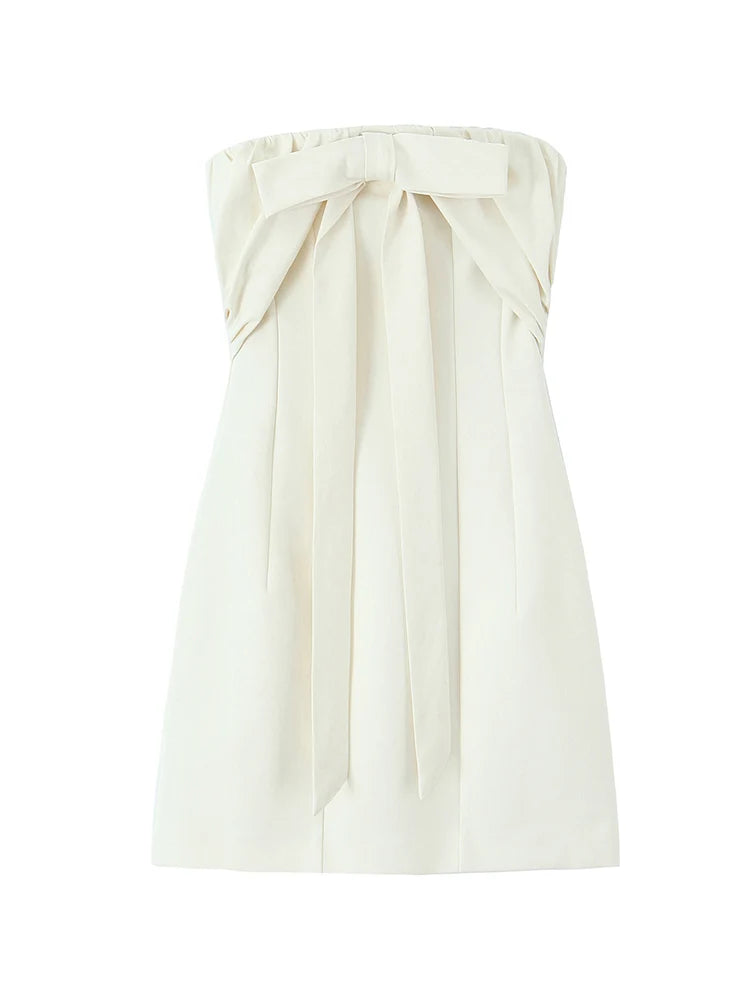 Strapless Bow Mini Dress
