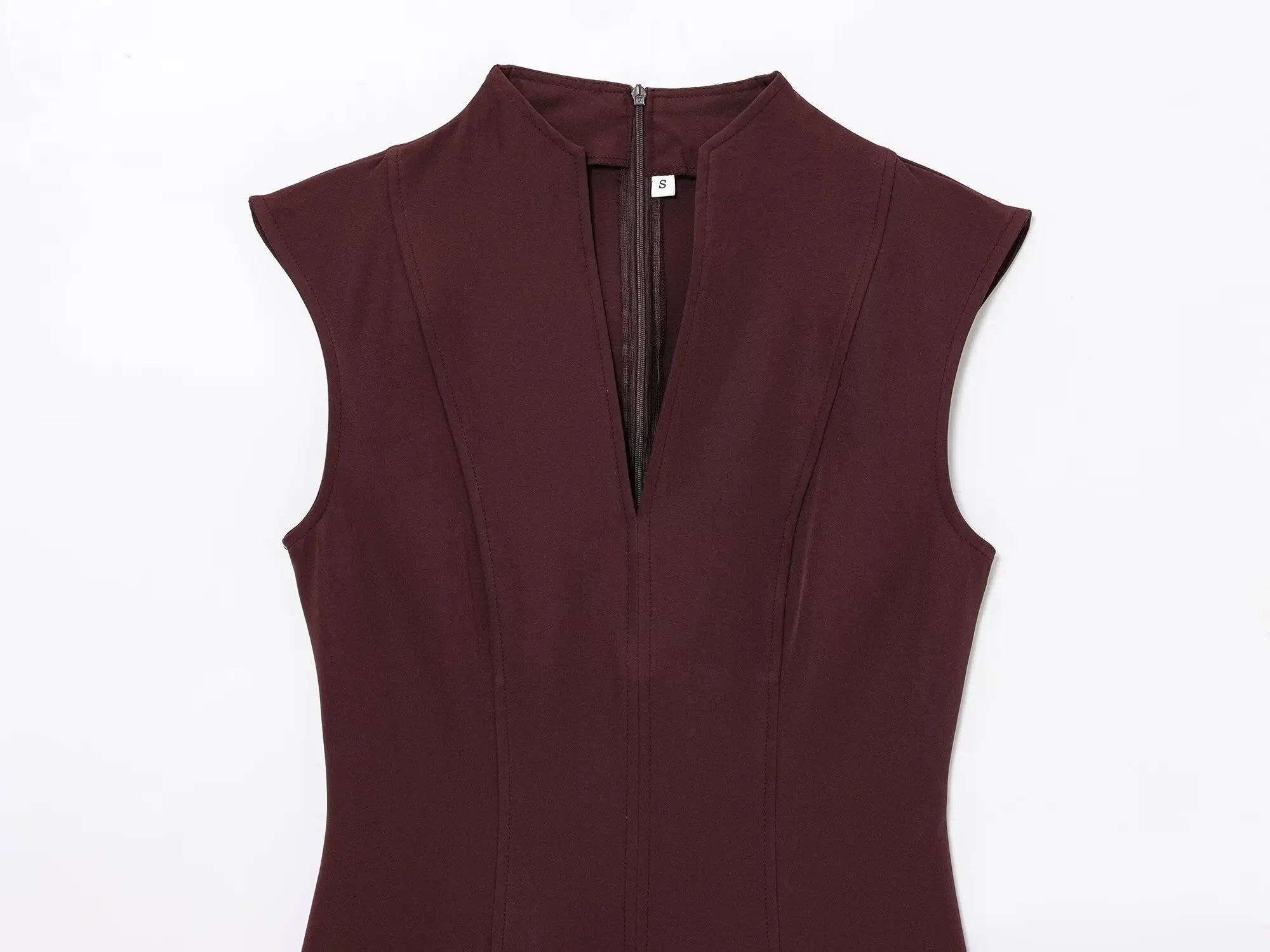 V-Neck Pleated Mini Dress