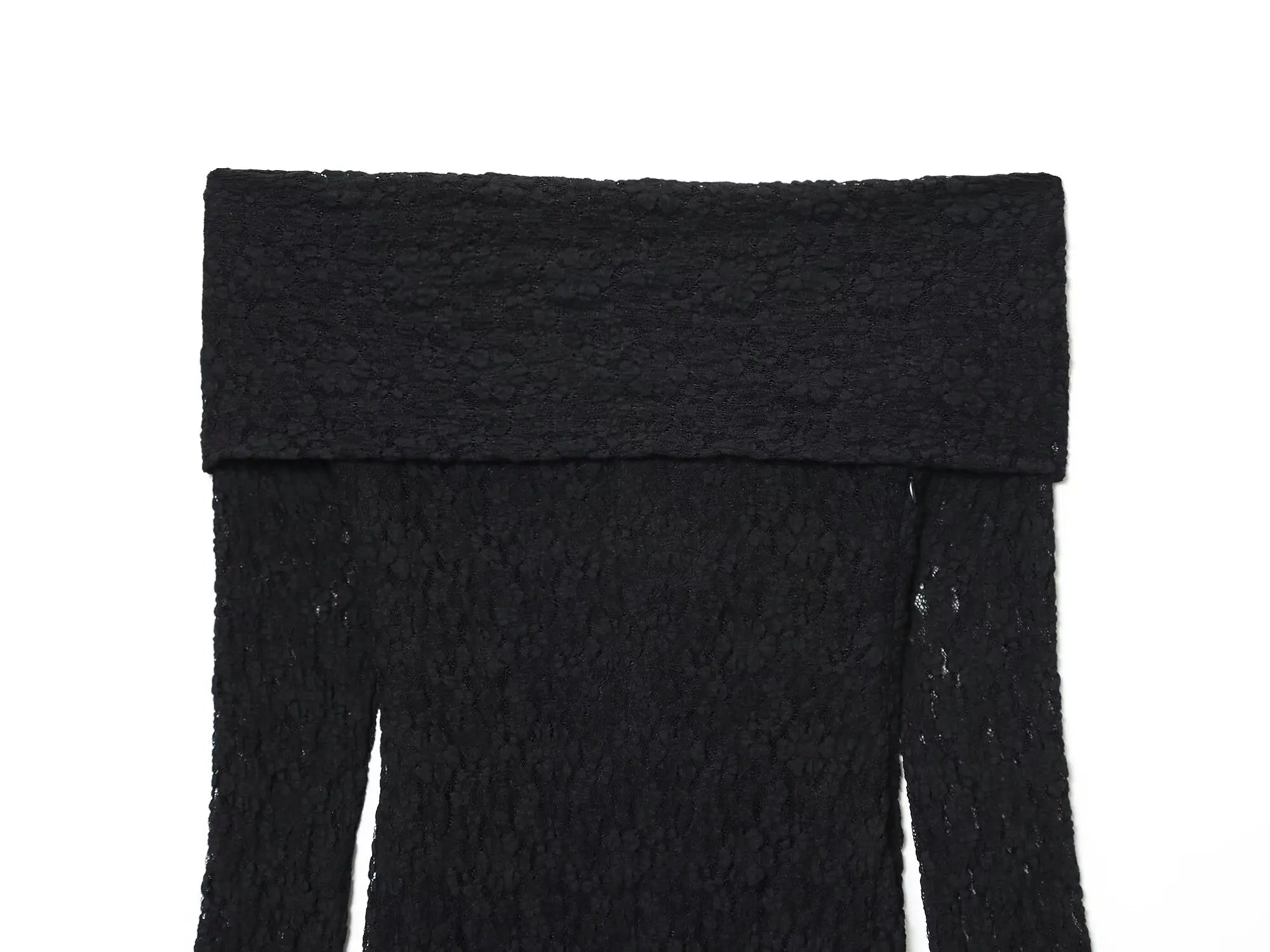 Off-Shoulder Lace Midi Dress