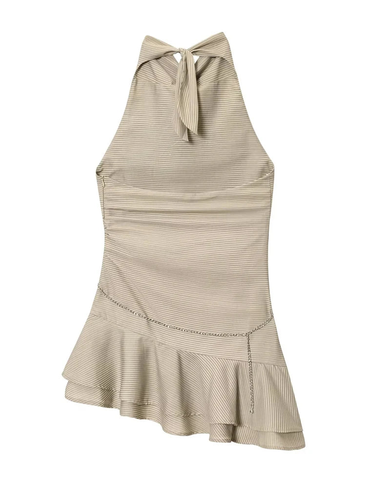 Striped Halter Mini Dress