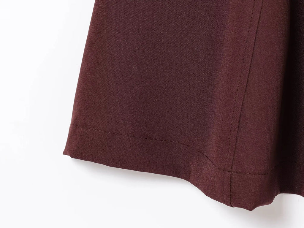 V-Neck Pleated Mini Dress