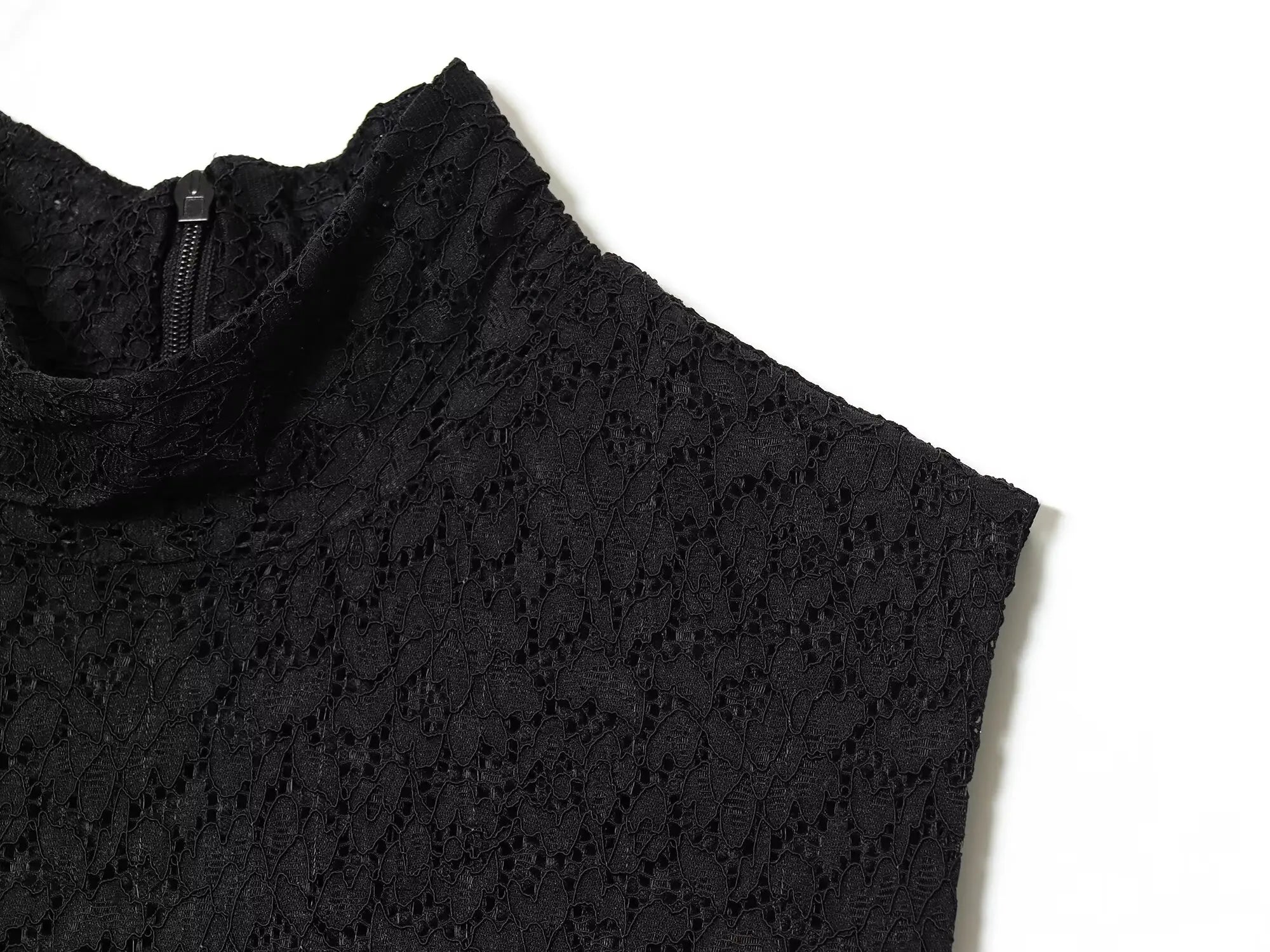 Lace & Satin Ruffle Mini Dress