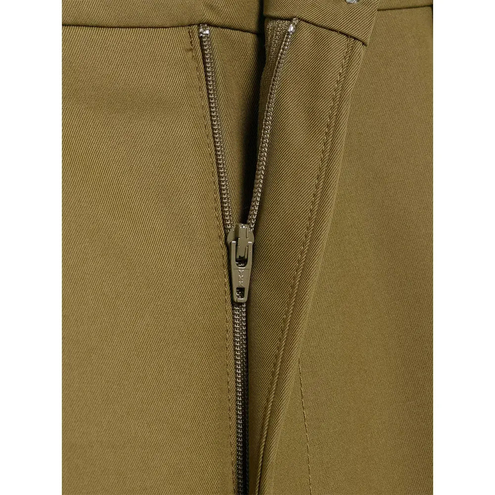 Camel Pleated Bermuda Shorts