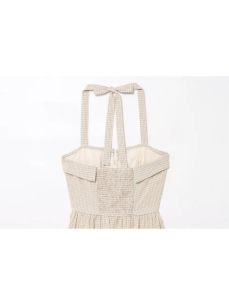 Gingham Halter Mini Dress