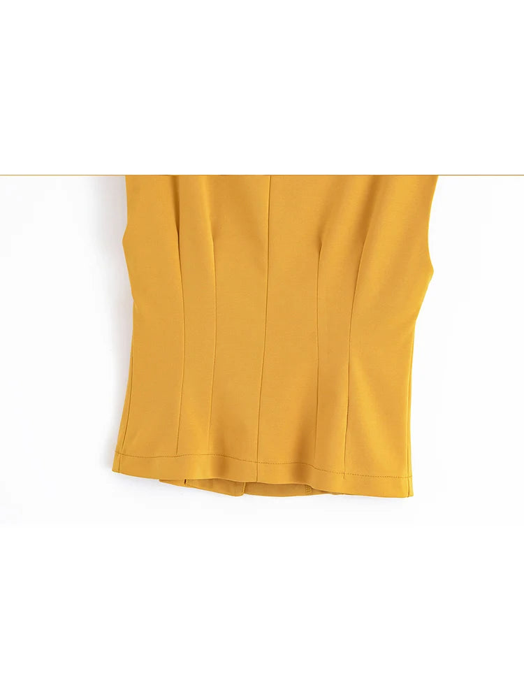 Button-Front V-Neck Vest