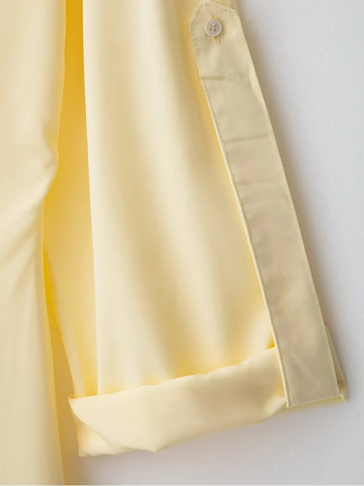 Butter Yellow Collared Midi Dress
